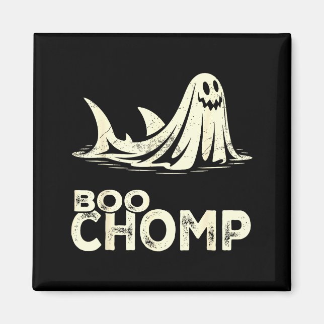 Aimant Boo chomp – requin fantôme drôle halloween rétro  (Devant)