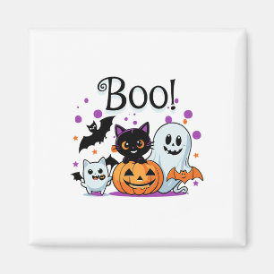 Aimant Boo Ghost Citrouille Chat et chauves-souris Hallow