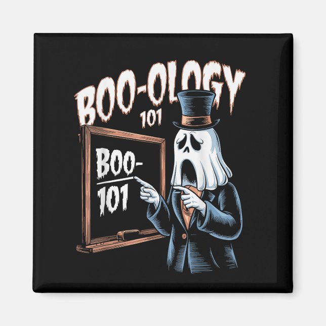 Aimant Boo-Ology 101, heureux halloween (Devant)