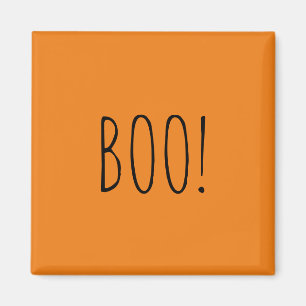 Aimant Boo orange simple typographie drôle mignon Hallowe