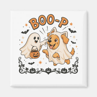 Aimant Boo P Fantôme et Chien Design Halloween | Joli Fan