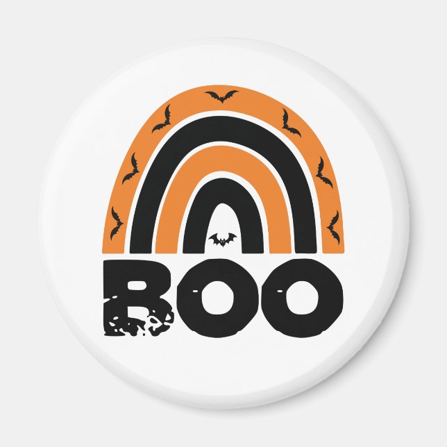 Aimant Boo with Flying Bats and Rainbow (Devant)