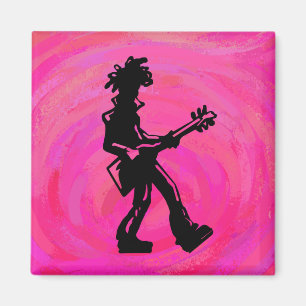 Aimant Boogie Nights, Guitare de New York, rose chauve