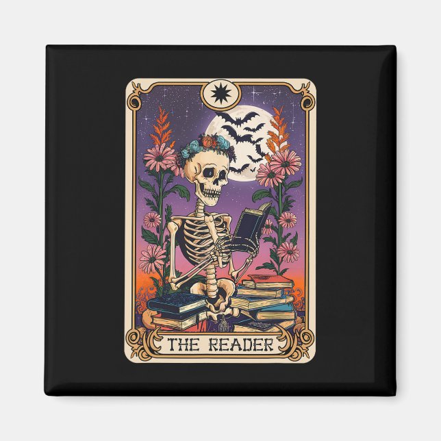 Aimant Book Lover Tarot Card The Reader Mystic Funny Skin (Devant)