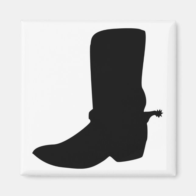 Aimant Boot cowboy noir avec éperons (Devant)