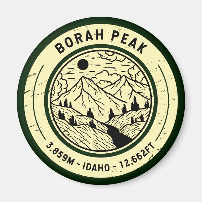 Aimant Borah Peak Idaho Randonnée Ski Travel (Devant)