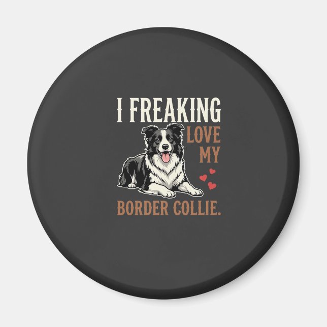 Aimant Border Collie drôle d'amour de chien (Devant)