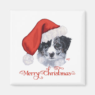 Aimant Border Collie Noël