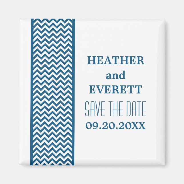 Aimant Bordure Chevron bleu Enregistrer l'aimant Date (Devant)