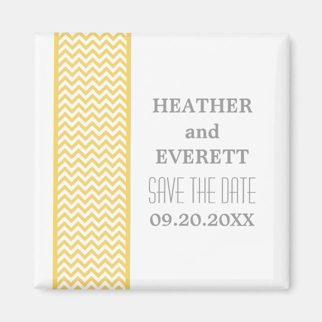 Aimant Bordure Chevron jaune Enregistrer l'aimant Date (Devant)