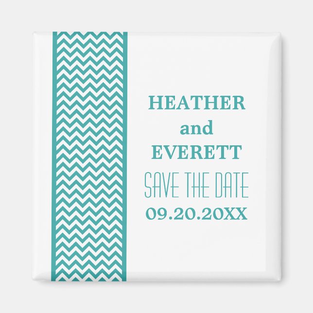 Aimant Bordure Chevron turquoise Enregistrer l'aimant Dat (Devant)