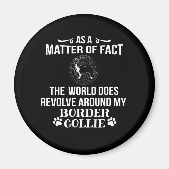 Aimant Bordure Collie Chien race amour (Devant)