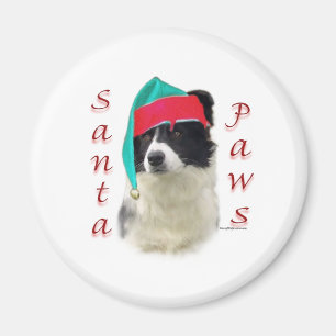 Aimant Bordure Collie Père Noël Paws