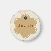 Bordure marron terreux sur mesure en forme florale