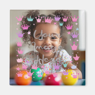 Aimant Bordure photo de la Couronne Pastel Pink Purple Pr