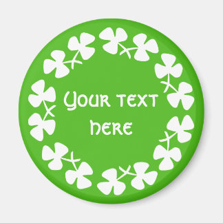 Aimant Bordure Shamrock blanche Ajouter un texte