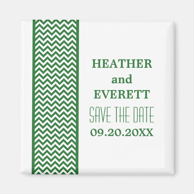 Aimant Bordure verte Chevron Enregistrer l'aimant de date (Devant)