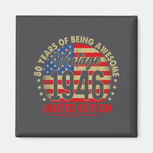 Aimant Born In 1946 Limited Edition 80th Birthday 80 Year (Devant)