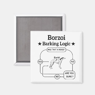 Aimant Borzoi Barking Logique Drôle Chien Sarcastique