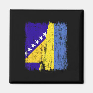 Aimant Bosnie Herzégovine Ukraine Drapeau Demi 