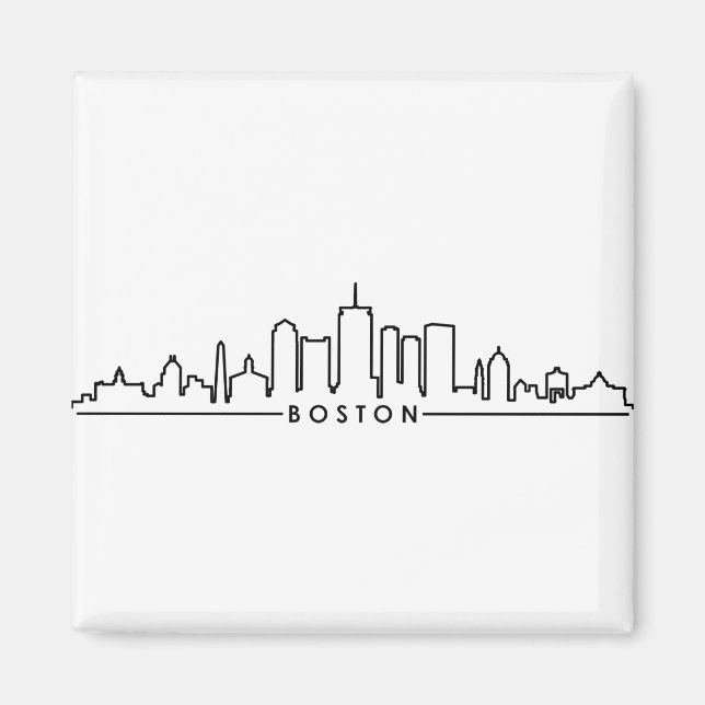Aimant BOSTON Massachusetts USA City Skyline Silhouette (Devant)