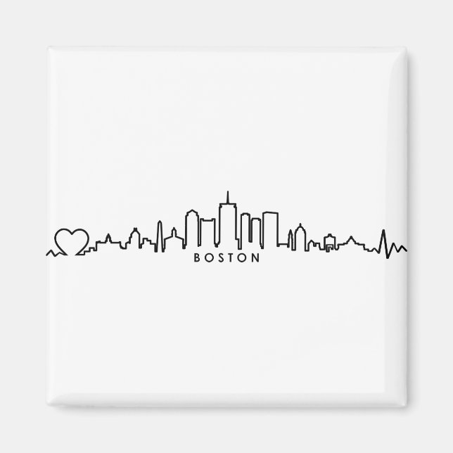 Aimant BOSTON Massachusetts USA City Skyline Silhouette (Devant)