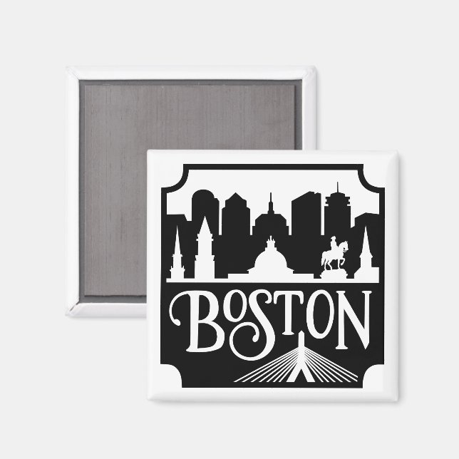 Aimant Boston Skyline (Recto/Verso)