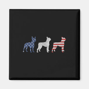 Aimant Boston Terrier 4 juillet chien patriotique drapeau