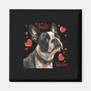 Aimant Boston Terrier est mon Saint-Valentin Chien de com