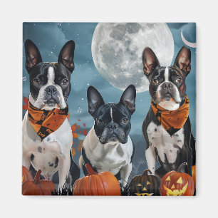 Aimant Boston terrier Halloween Épouvantable