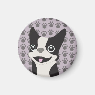 Aimant Boston Terrier, lila pourpre
