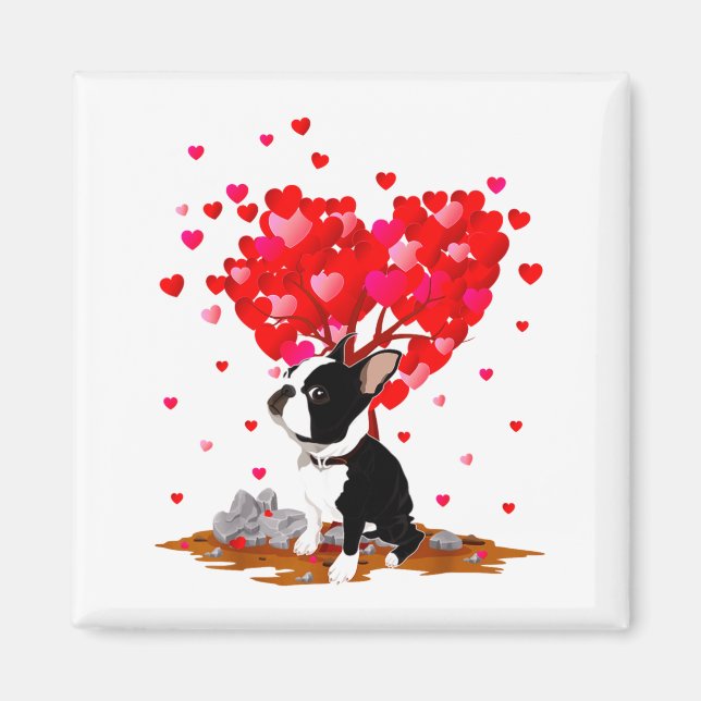 Aimant Boston Terrier Lover Heart Shape Boston Terrier Va (Devant)