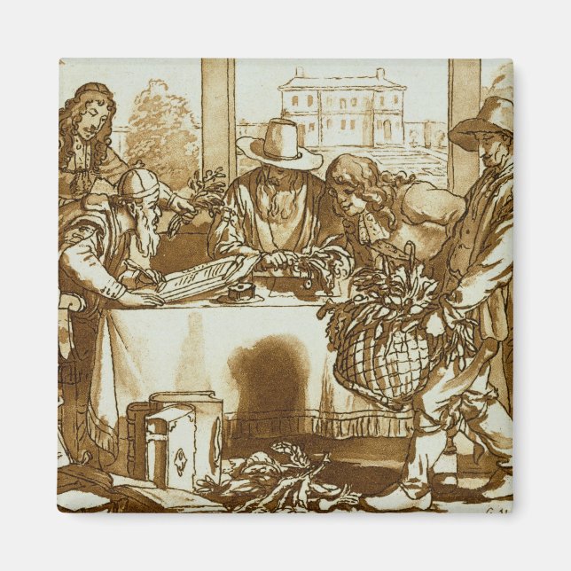 Aimant Botanistes examinant le plante (litho) (Devant)