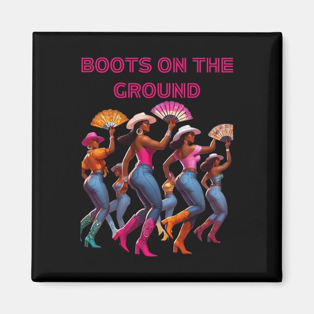 Aimant Bottes Au Sol Line Danser Queens Black Grou (Devant)