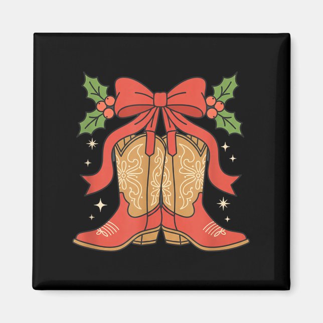 Aimant Bottes de cowboy de sensibilisation Noël Soutien C (Devant)