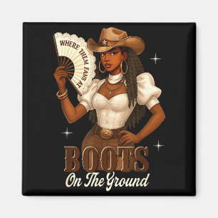 Aimant Bottes d'histoire noire sur le terrain Cowgirl Wes
