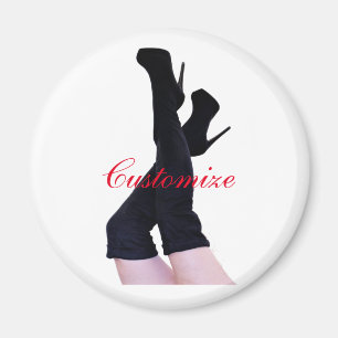 Aimant Bottes en cuir noir à hauteur de cuisse Thunder_Co