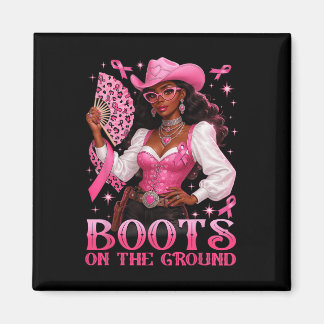 Aimant Bottes Sur Le Sol Pink Cowgirl Cancer Du Sein Wes