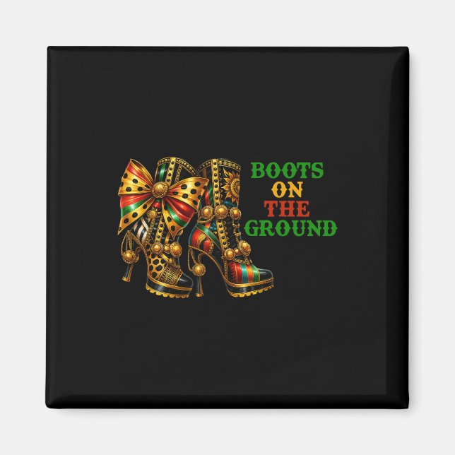 Aimant Bottes Sur Le Terrain Western Cowboy Boots Junetee (Devant)