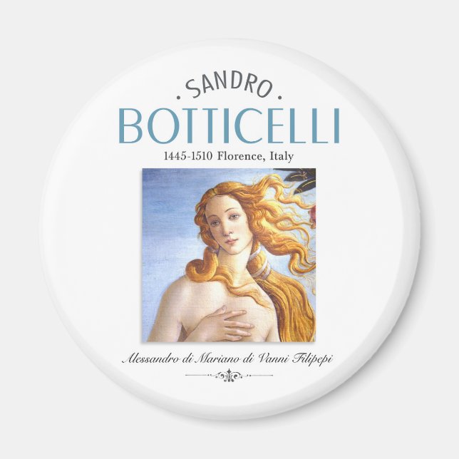 Aimant Botticelli Naissance de Vénus Peinture et Peintre  (Devant)