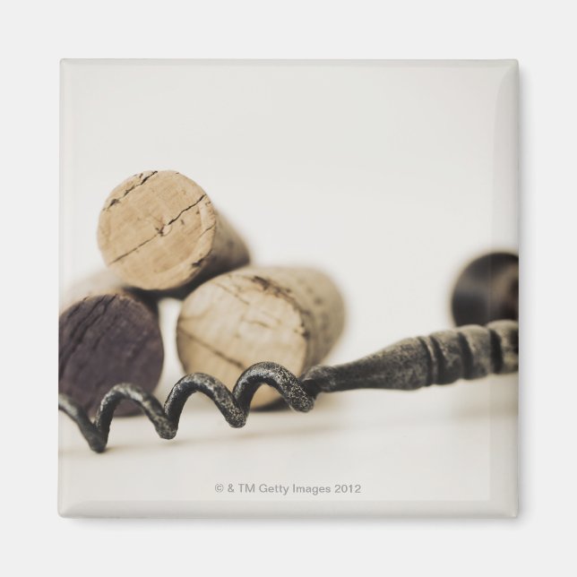Aimant Bouchons à vin avec tire-bouchon (Devant)