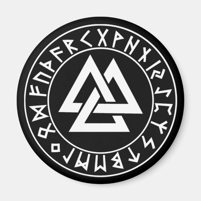 Aimant Bouclier de rune de triangle magnétique sur noir (Devant)