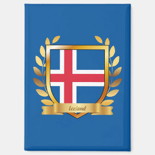 Aimant Bouclier du drapeau de l'Islande