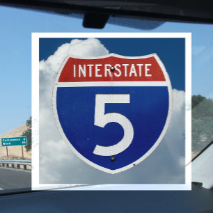 Aimant Bouclier Interstate 5, Nuages Fond