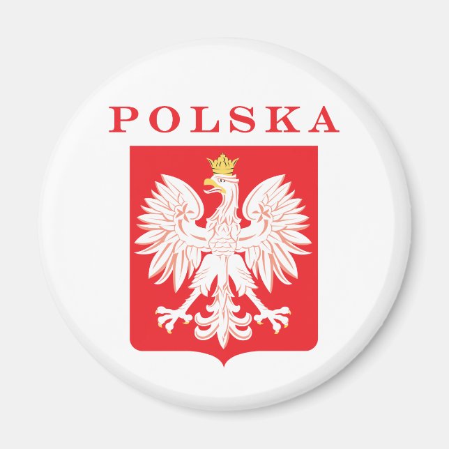 Aimant Bouclier rouge de l'aigle polska (Devant)