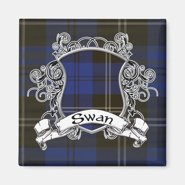Aimant Bouclier Tartan Swan (Devant)