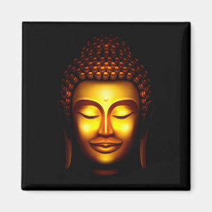 Aimant Bouddha Seigneur Sourire Or et Noir