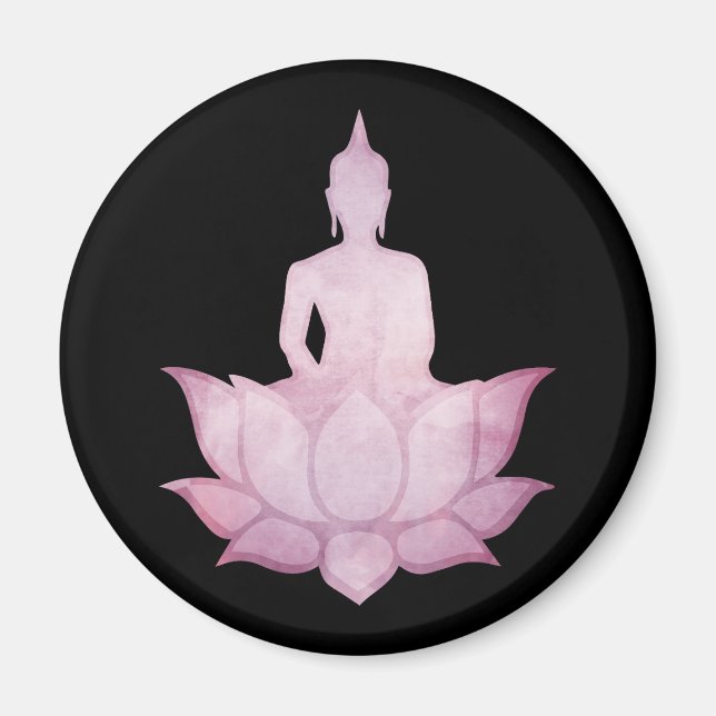 Aimant Bouddha sur Lotus Pink (Devant)