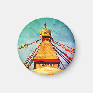 Aimant Boudhanath Stupa, Buddha Eyes, Himalaya, Népal