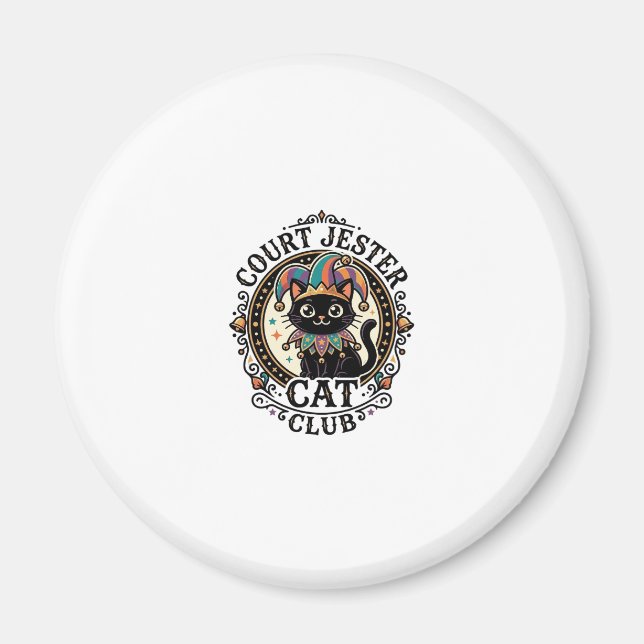 Aimant Bouffon de cour Chat Design amusant pour amateur d (Devant)